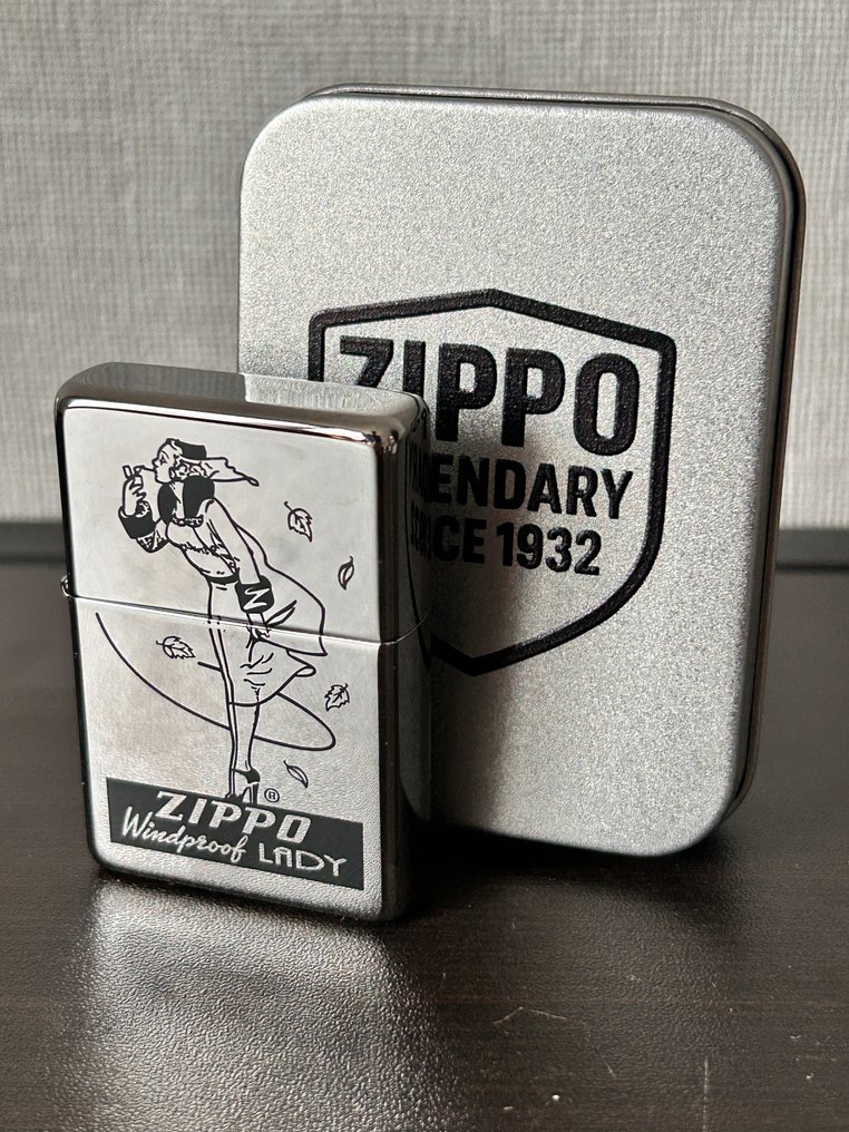 Zippo - A16-The windproof lady metallic silver Zippo - Sem preço de reserva - Isqueiro - Aço #1.0