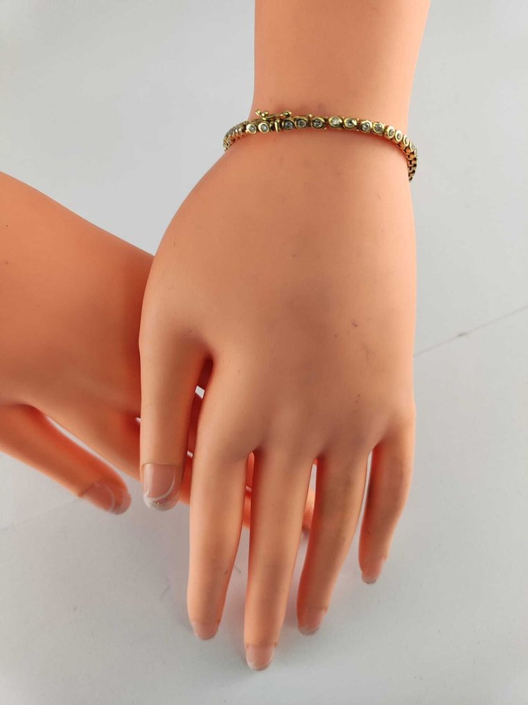 网球手链 - 14K包金 黄金, 白金, 双色白金黄金 - 2.28ct. tw. 钻石 (天然) - 18K 750 网球 Rivière #2.1