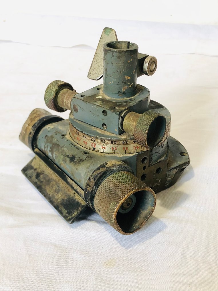 Goniomètre de pointage d’artillerie militaire Ancien 1940-1950 laiton Etsin #1.0