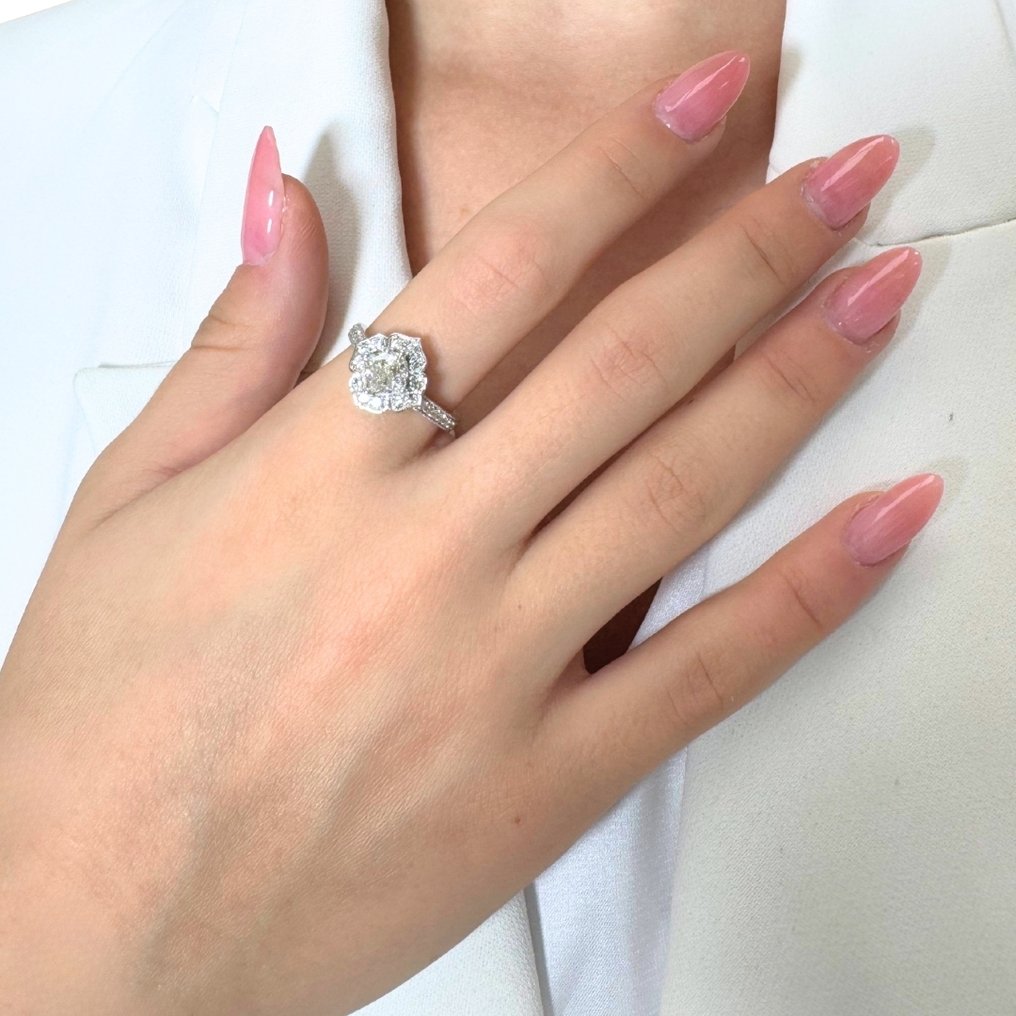 戒指 - 18 克拉 白金 - 1.41ct. tw. 鉆石 (天然) - 鉆石 - 令人惊叹的戒指 #3.2