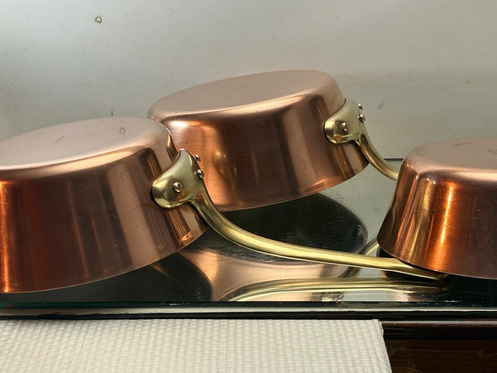 Pande (3) - COOK DRIE professionelle pander - Kobber, Inderside RVS #3.2