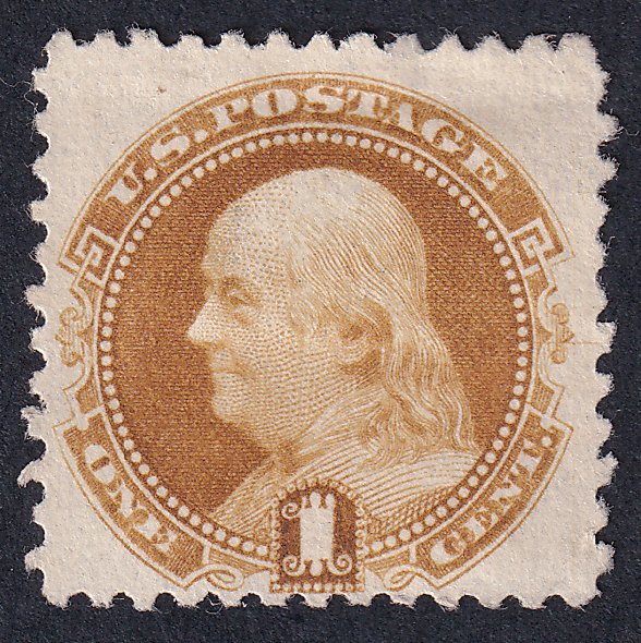 美國 1869/1869 - Scott 112 - 1美分本杰明·富兰克林 - 无格栅 - MH - 非常漂亮的邮票，面值估价 - 350美元。欧洲联盟 #2.1
