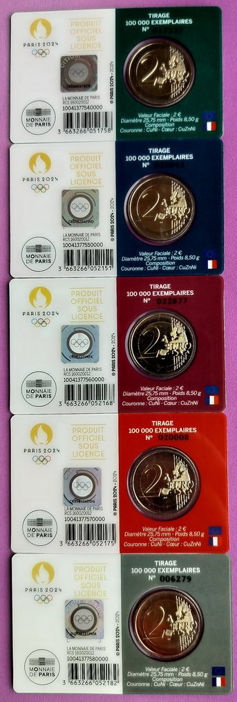 Frankrijk. 2 Euro 2020/2024 (17 coincards) (Zonder minimumprijs) #2.1