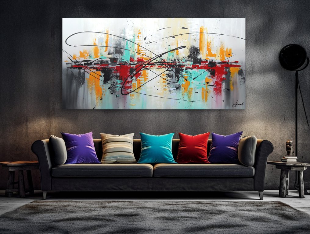 Monika Spiewak - Abstract - XXL - Oil Painting Stretched On The Frame - Ready To Hang - 1/1 Unique Piece #1.0