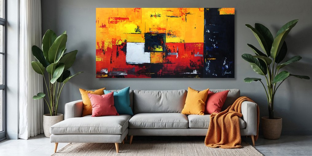 Monika Spiewak - Abstract - XXL - Oil Painting Stretched On The Frame - Ready To Hang - 1/1 Unique Piece #1.0
