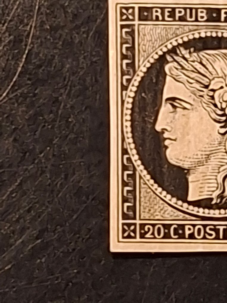 法國 1849/1849 - Ceres N° 3 neuf * 1862年再版，签名Scheller，华丽 #1.0