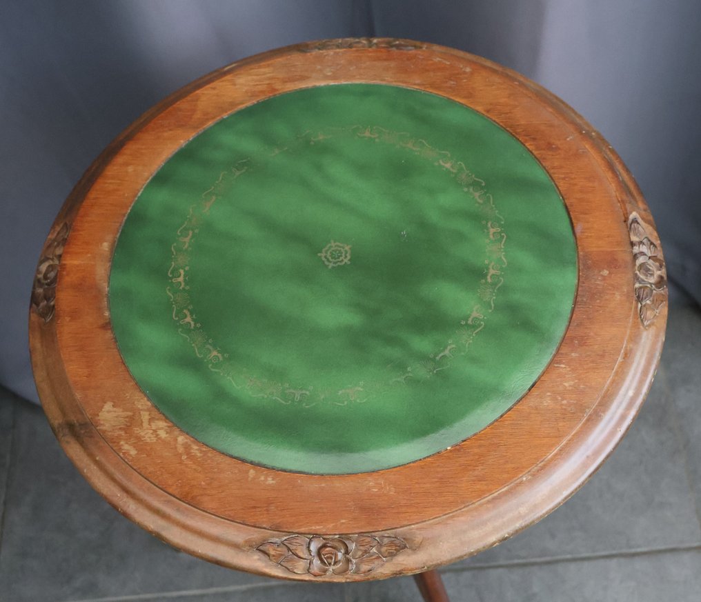 Beistelltisch - Mahagoni, Leder - Wein-Tafel #2.1