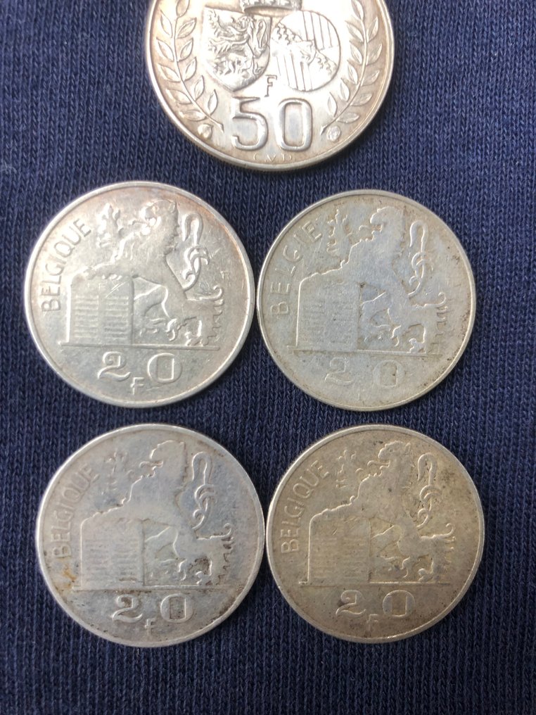 Βέλγιο. Boudewijn. Franc 5 stuks 1949/1960 (χωρίς τιμή ασφαλείας) #2.1