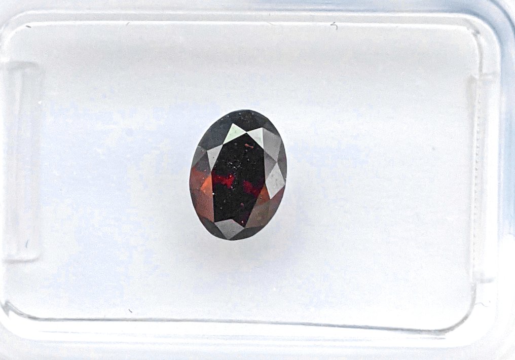 Nincs minimálár - 1 pcs Gyémánt (Természetes színű) - 0.64 ct - Ovális - Fancy dark Barna Narancssárga - VS1 - Nemzetközi Gemmológiai Intézet (IGI) #1.0