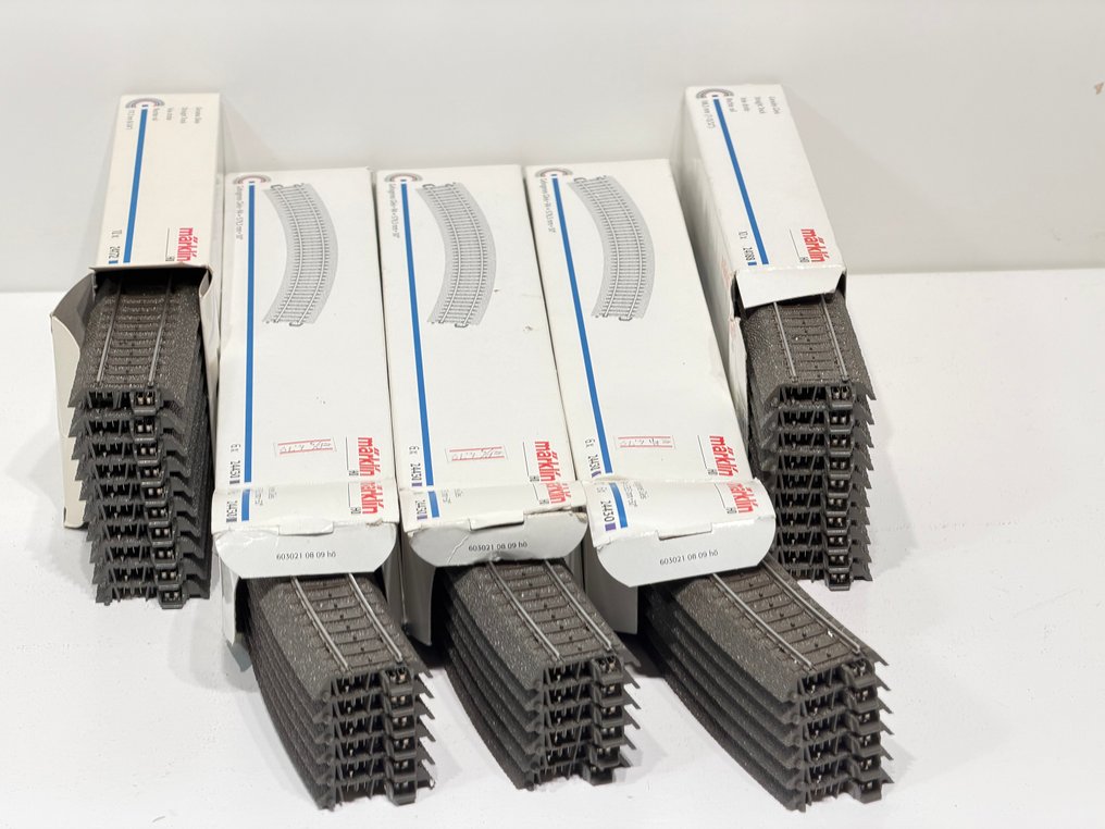 Märklin H0 - 24188,24172, 24430 - Voie ferrée pour trains miniatures (38) - C-Rails, courbes à grand rayon, rails droits. #1.0