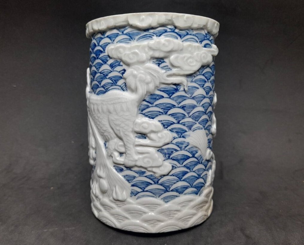 Porta penne - Porcellana - Wang Bingrong, attributed - Cina - 21° secolo #2.1