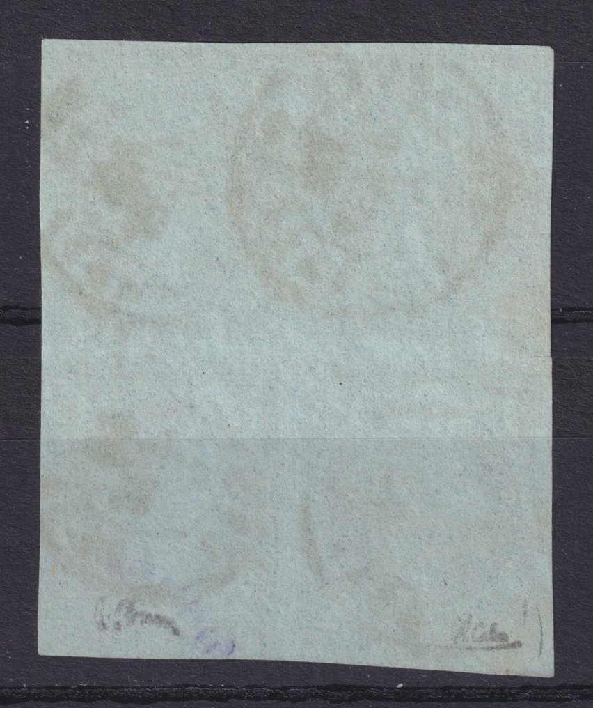 Frankrijk 1860 - Empire ND, nr. 11 in een blok van 4, gecodeerd C tot D met buur, ondertekend door Calves en Brun. - Yvert #1.0