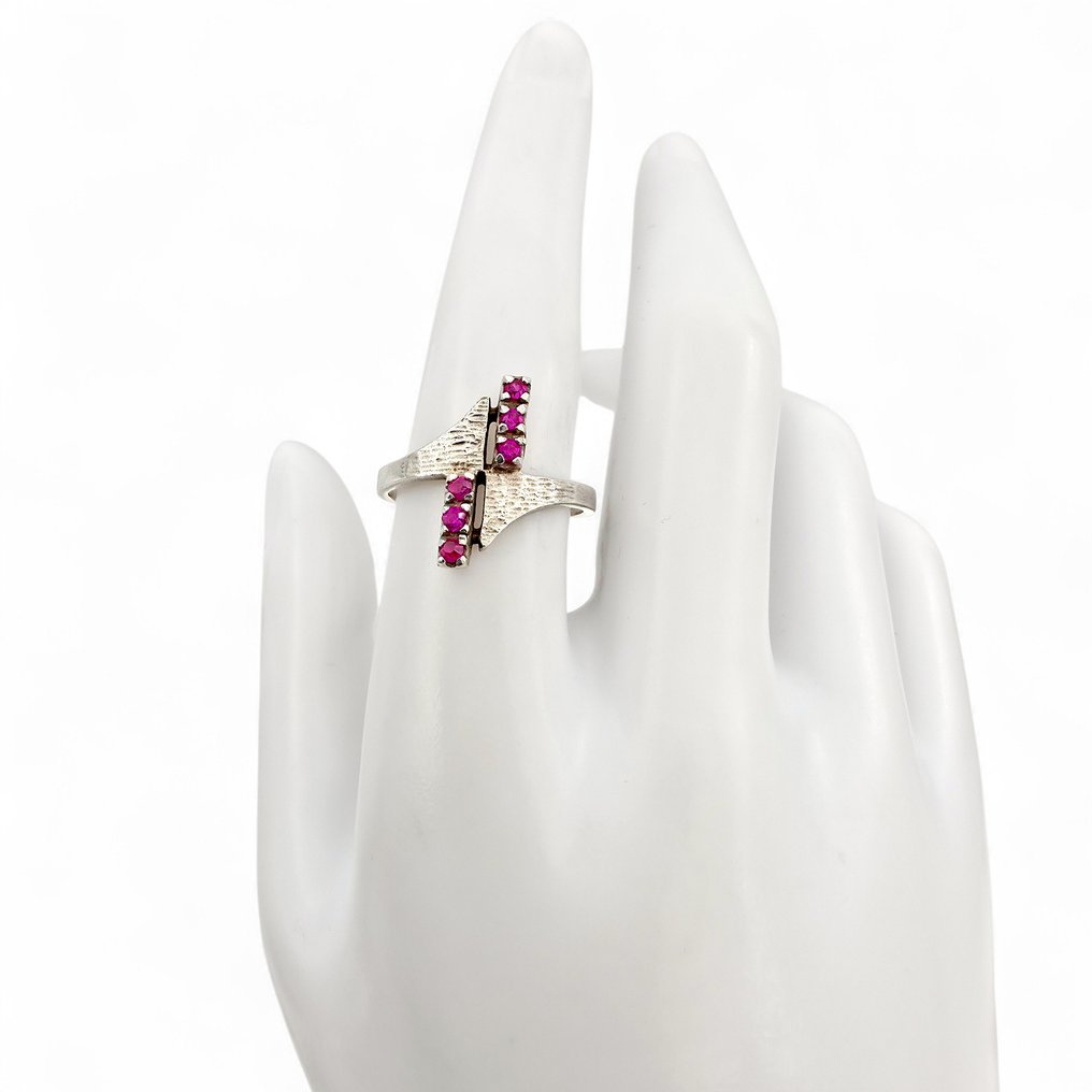 Ingen reservasjonspris - Ring Sølv - Ruby (Certified) #3.2