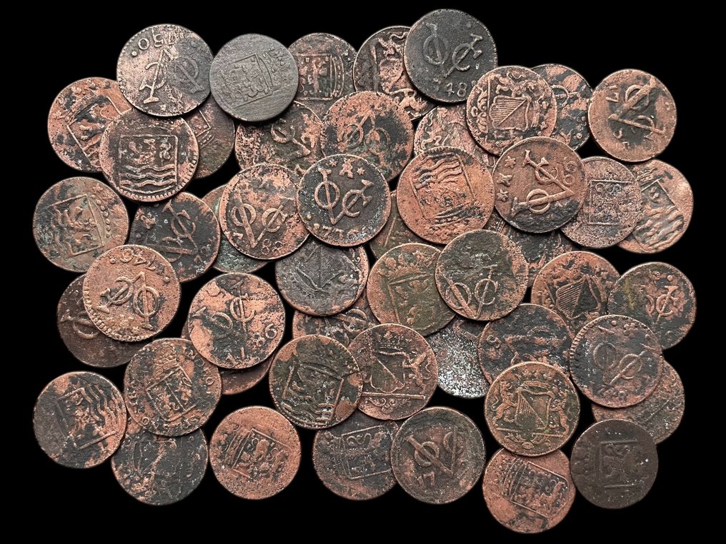 Νομίσματα VOC Ολλανδίας (Εταιρεία των Ανατολικών Ινδιών) - Ολλανδικά νομίσματα VOC. Duit (50x) 18e eeuw  (χωρίς τιμή ασφαλείας) #1.0