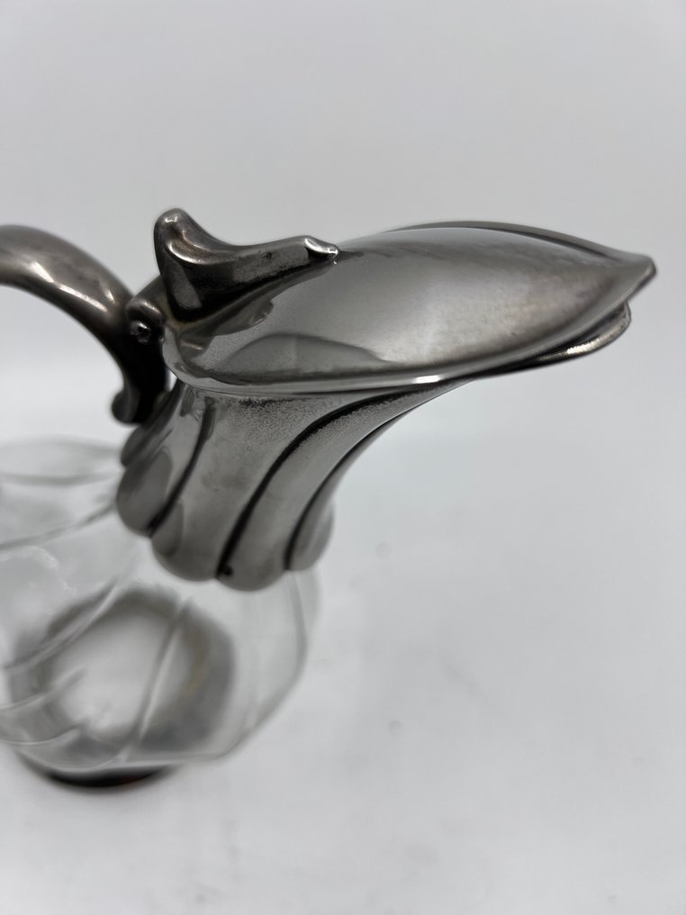 Vaseformet kande - Glas, Forsølvet - waterkan schenkkan #1.0