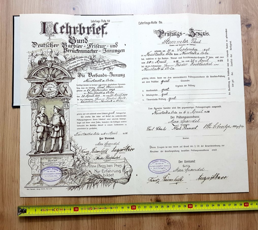 Dokument - Karl Hacker - Lehrbrief - Karl Hacker - 1914 #1.0