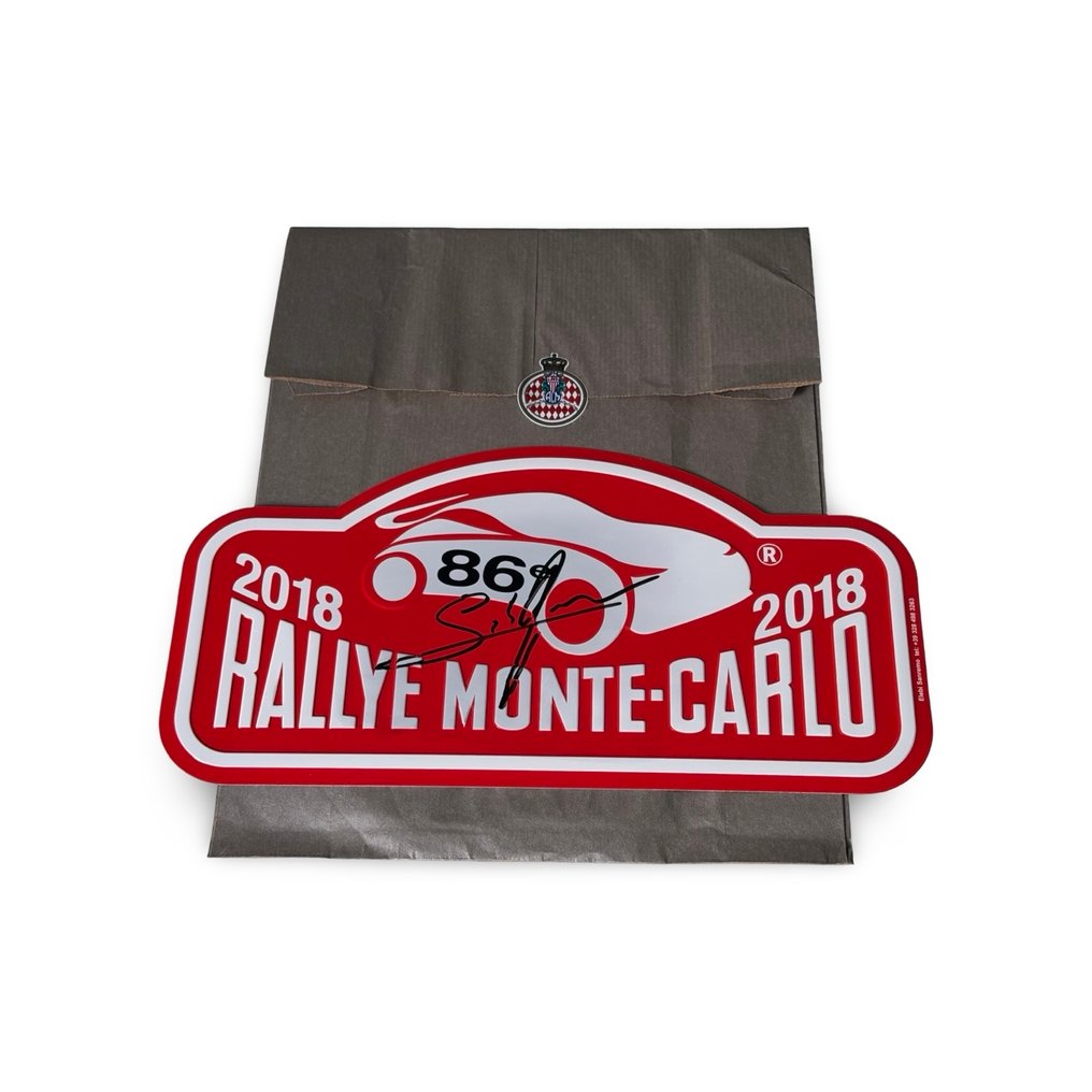 Automobile Club de Monaco - 世界拉力锦标赛 - 运动标牌 - 2018年蒙特卡洛拉力赛签名版,由塞巴斯蒂安·奥吉尔签署 - 铝 #1.0