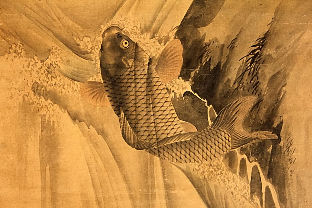 Carp - With signature and seal 雪舟 Sessyu - Giappone - Periodo Edo (1600-1868) (Senza prezzo di riserva) #1.0