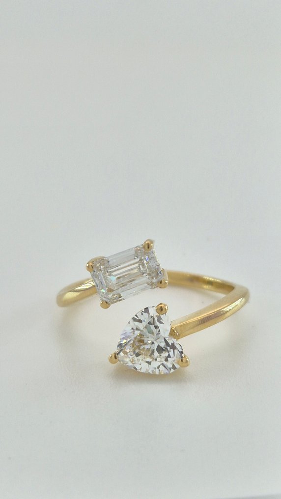 Gyűrű - 14 kt. Sárga arany - 2.14ct. tw. Gyémánt (Laboratóriumban előállított) #1.0