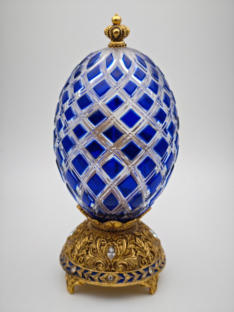 法貝熱彩蛋 - 法贝格之家 蓝宝石灵感 水晶旋转蛋 - 水晶 #4.3