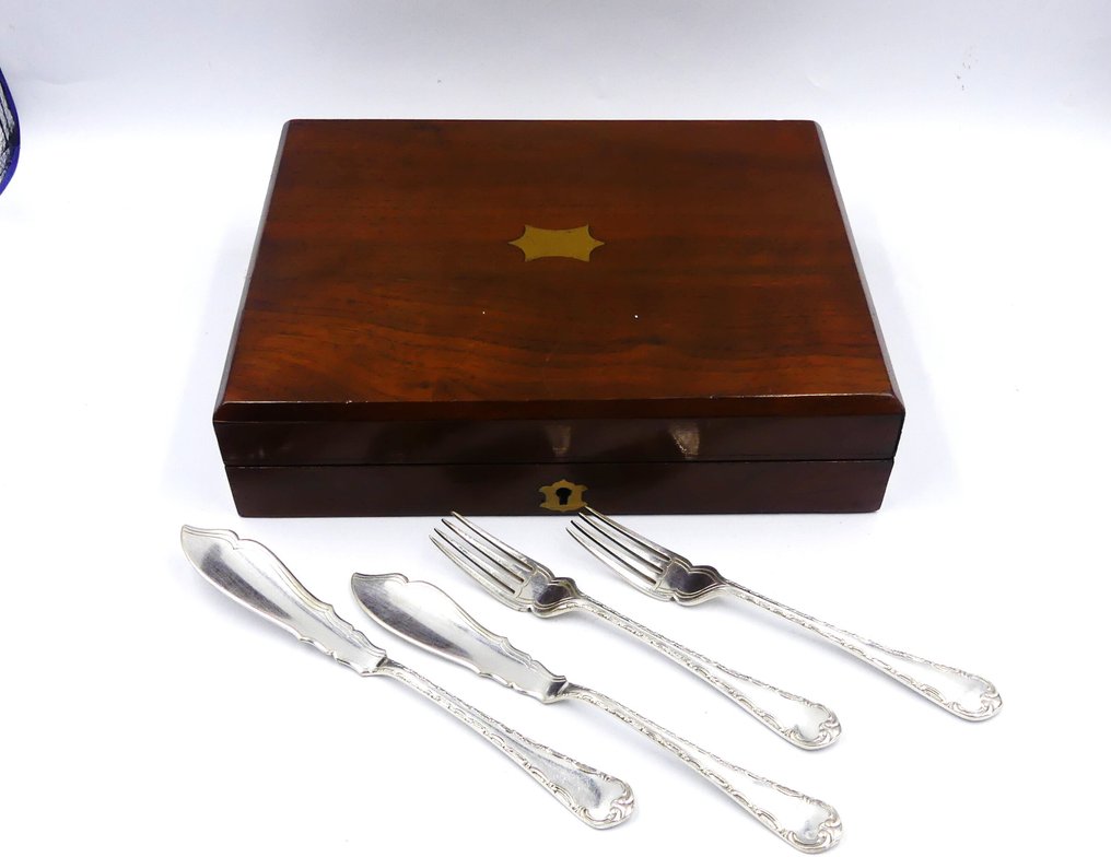 Barker Brothers England - Pudełko (13) - Napoleon III w pokryciu na deser, Drewno, Posrebrzany #1.0