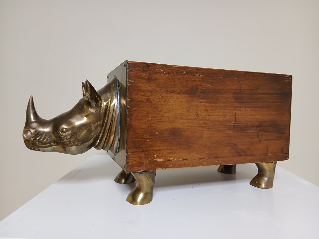 Almazan - 葡萄酒架 - 黄铜色, 胶合板 - 犀牛 #1.0