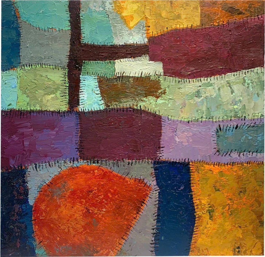 Tung Lam - Soleil Cousu 80 x 80 cm #1.0