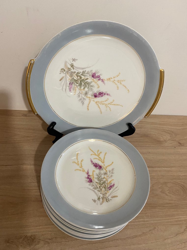 Limoges - Ancienne fabrique royale - 甜點食具 (9) - 瓷器 - Limoges 甜品套装 #1.0