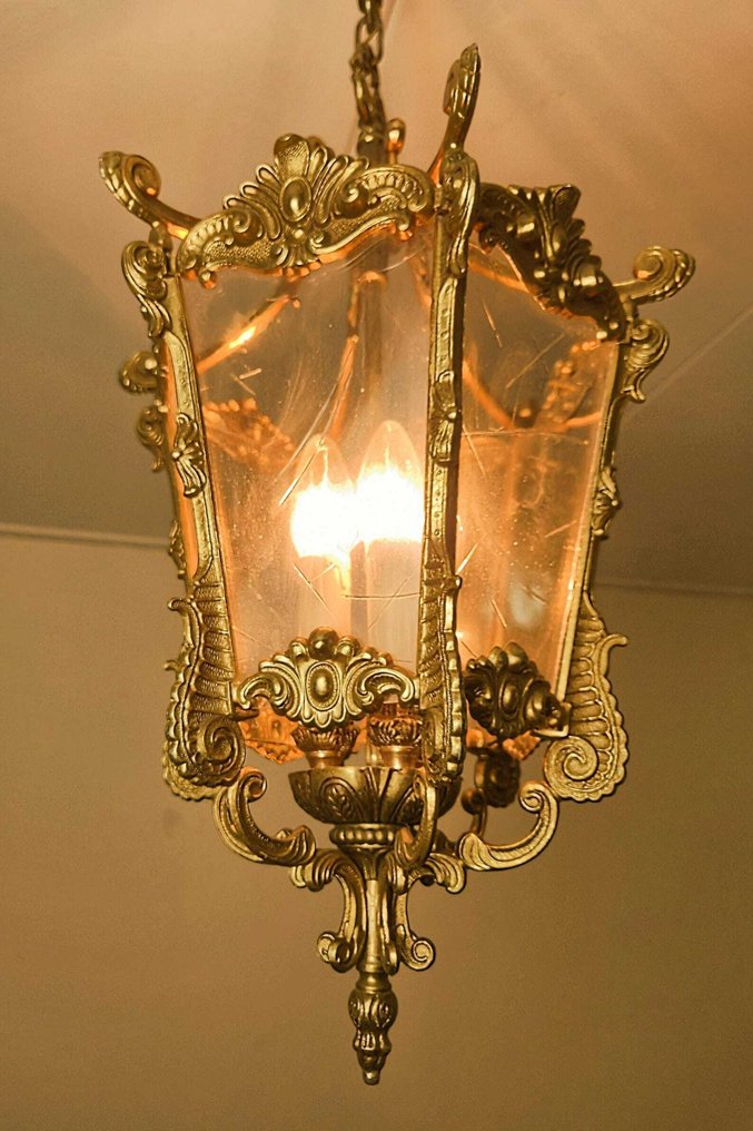 Csillár - Zware (6 kg) francia Lodewijk XIV lámpás - lámpa - Hidegen festett bronz #1.0