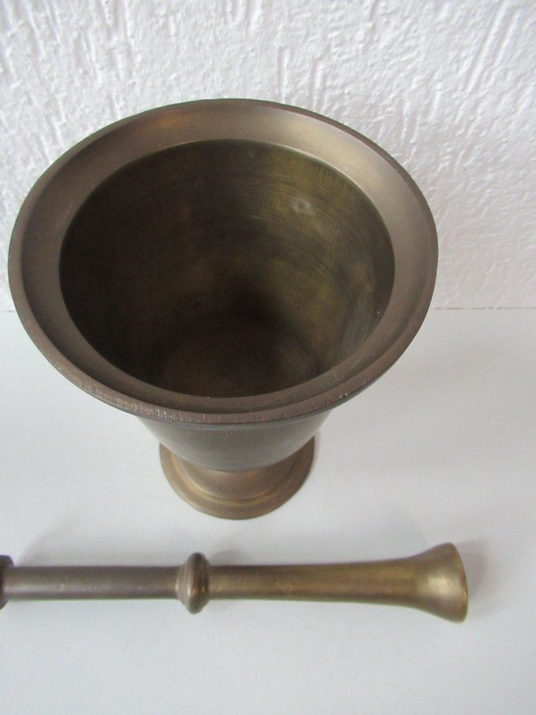 Morter -  Tung kalkformet bronze-vijsel med stamper - Bronze #3.2