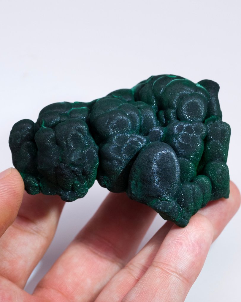 Malachit botrioidal excelent cu Chantilly - Înălțime: 4 cm - Lățime: 7.1 cm- 162 g - (1) #1.0