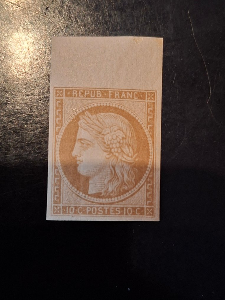 法國 1849/1849 - Ceres N° 1f neuf ** BDF 极佳且附有证书 #1.0