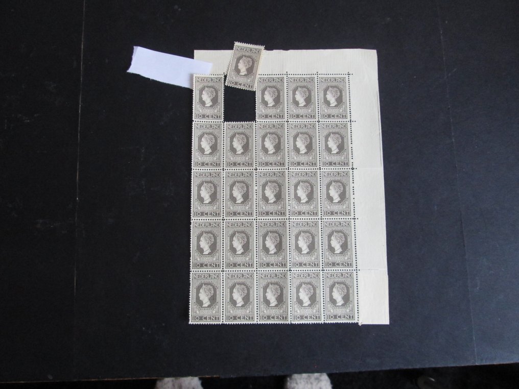 荷蘭  - 1913年纪念邮票，面值10分，分为25份 #1.0