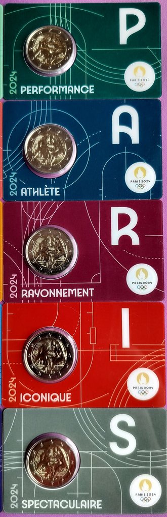 Frankrijk. 2 Euro 2020/2024 (17 coincards) (Zonder minimumprijs) #1.0