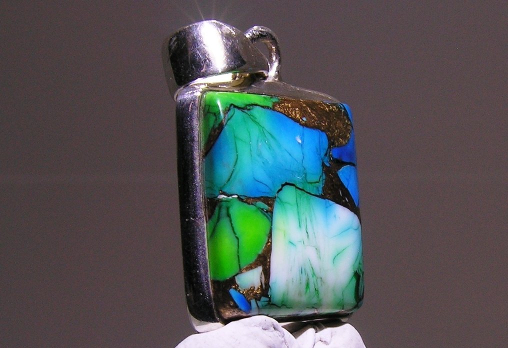 Turkos Hängsmycke - Höjd: 29 mm - Bredd: 17 mm- 4.87 g - (1) #4.3