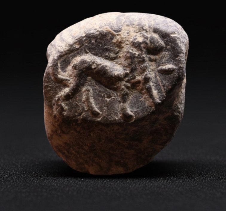 古羅馬 陶器 描绘狮子的Tessera  (沒有保留價) #1.0