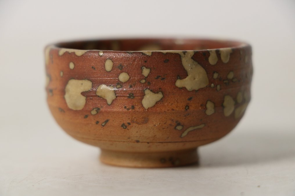 传统的Guinomi清酒杯，带有自然釉面图案 - 陶瓷 - 日本 - 1900-2000 #1.0