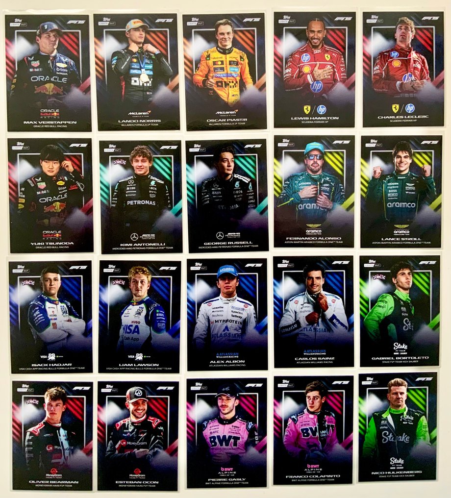 2025 Topps Formula 1 Max Verstappen, Lewis Hamilton All 57 cards Lights Out Complete set - Near Mint (NM) #1.0