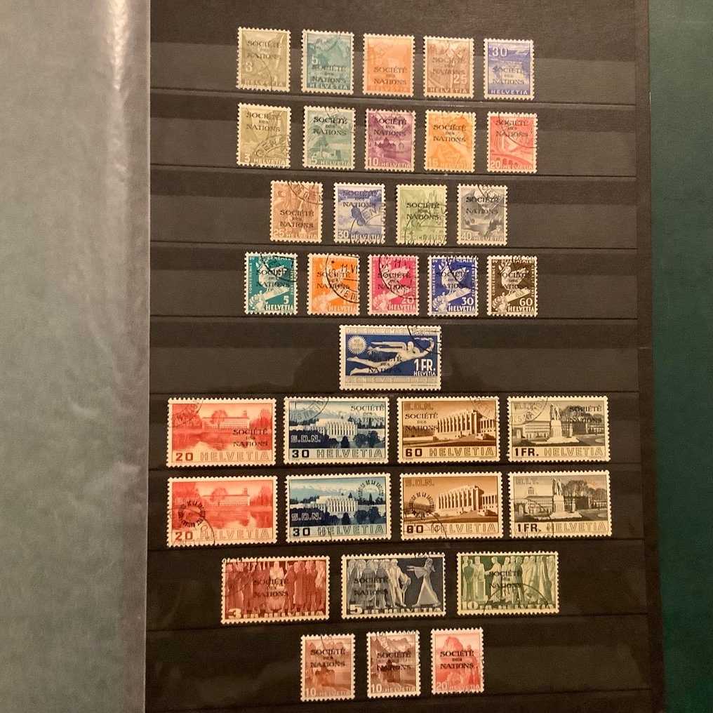 Ελβετία 1934/1944 - Σφραγίδες υπηρεσίας για SDN - κοινότητα των εθνών. - Zumstein 36/55 en 57/90 #1.0