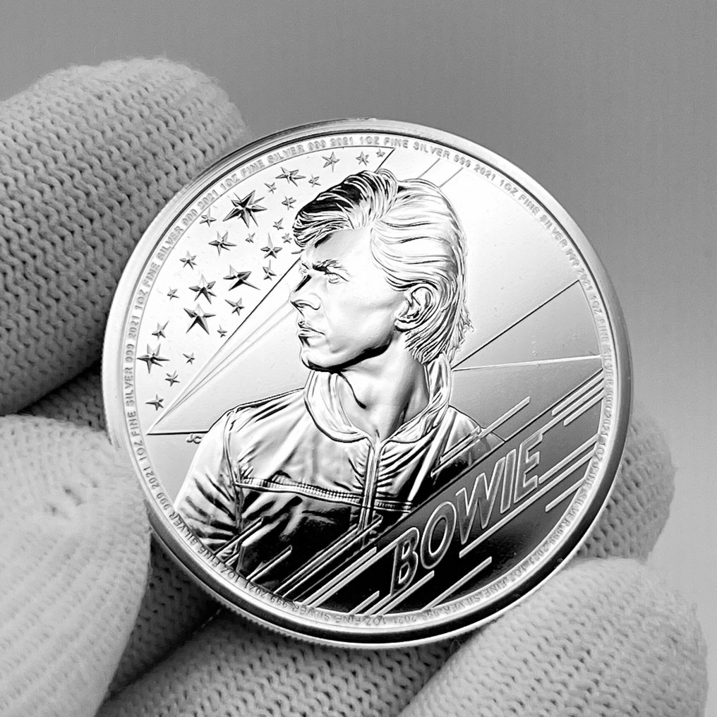 Royaume-Uni. 2 Pounds 2021 – British Music Legends: David Bowie – 1 oz Silver Coin – .999 Fine Silver – BU (Sans prix de réserve) #1.0