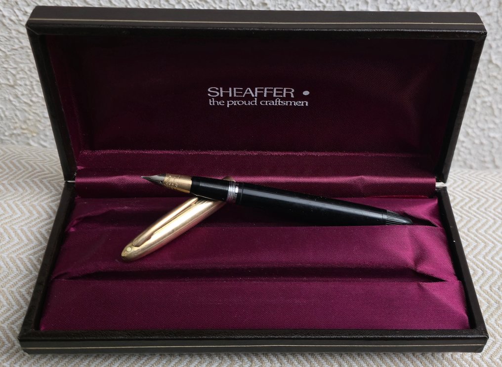 Sheaffer - Pedique de fuente Sheaffer PFM V en Borgoña con tapa de oro laminada. Excelente extra fino cinco - Nincs minimálár - Töltőtoll #1.0