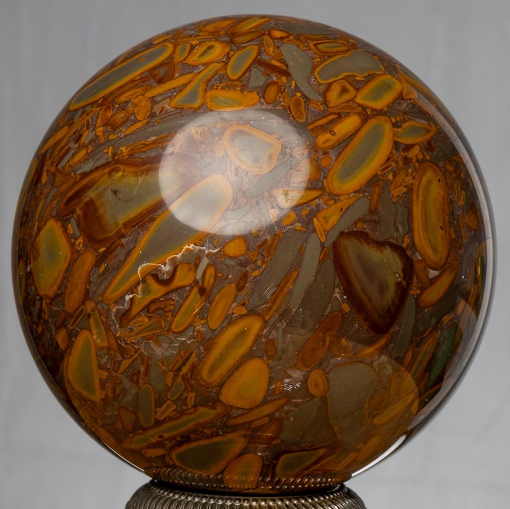 Bamboe Jasper 精细抛光的AAA Bamboe Jasper 球体 - 高度: 11.87 cm - 宽度: 11.87 cm- 2360 g #3.2