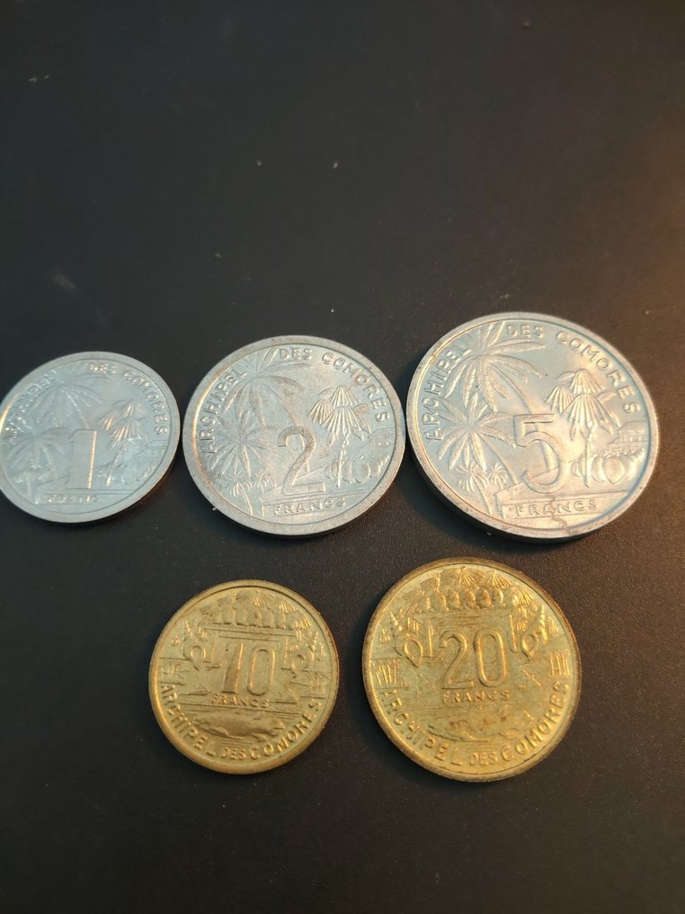 Comoren. Lot de 5 Essais (1 Franc a 20 Francs) 1964 (Zonder minimumprijs) #1.0