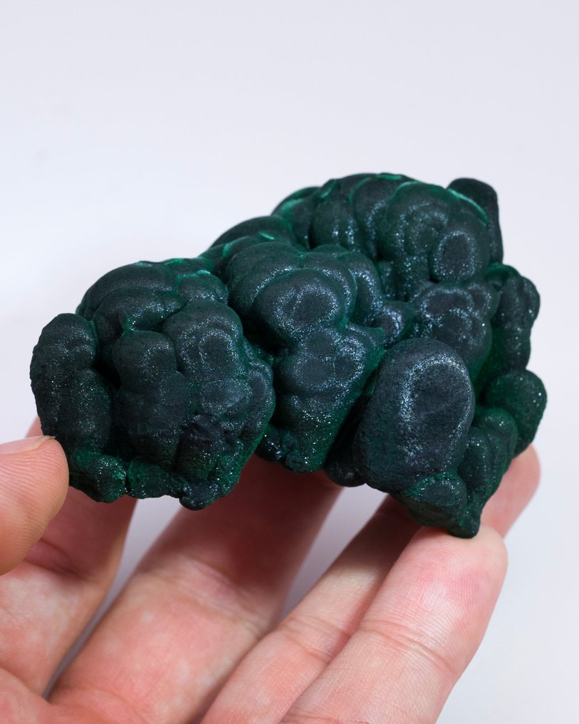 Malachit botrioidal excelent cu Chantilly - Înălțime: 4 cm - Lățime: 7.1 cm- 162 g - (1) #3.2