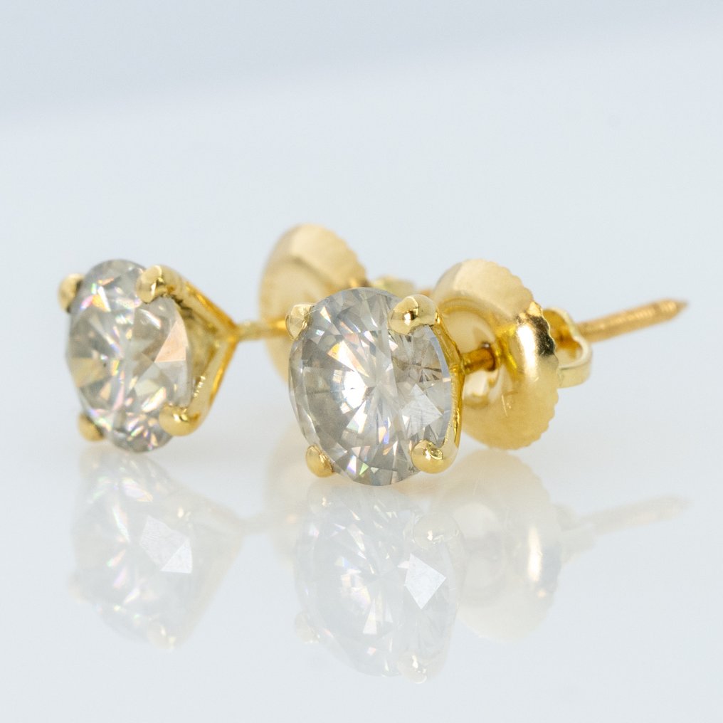 Nincs minimálár - Drop fülbevaló - 18 kt. Sárga arany -  2.06ct. tw. Gyémánt (Természetes színű) - IGI #3.2