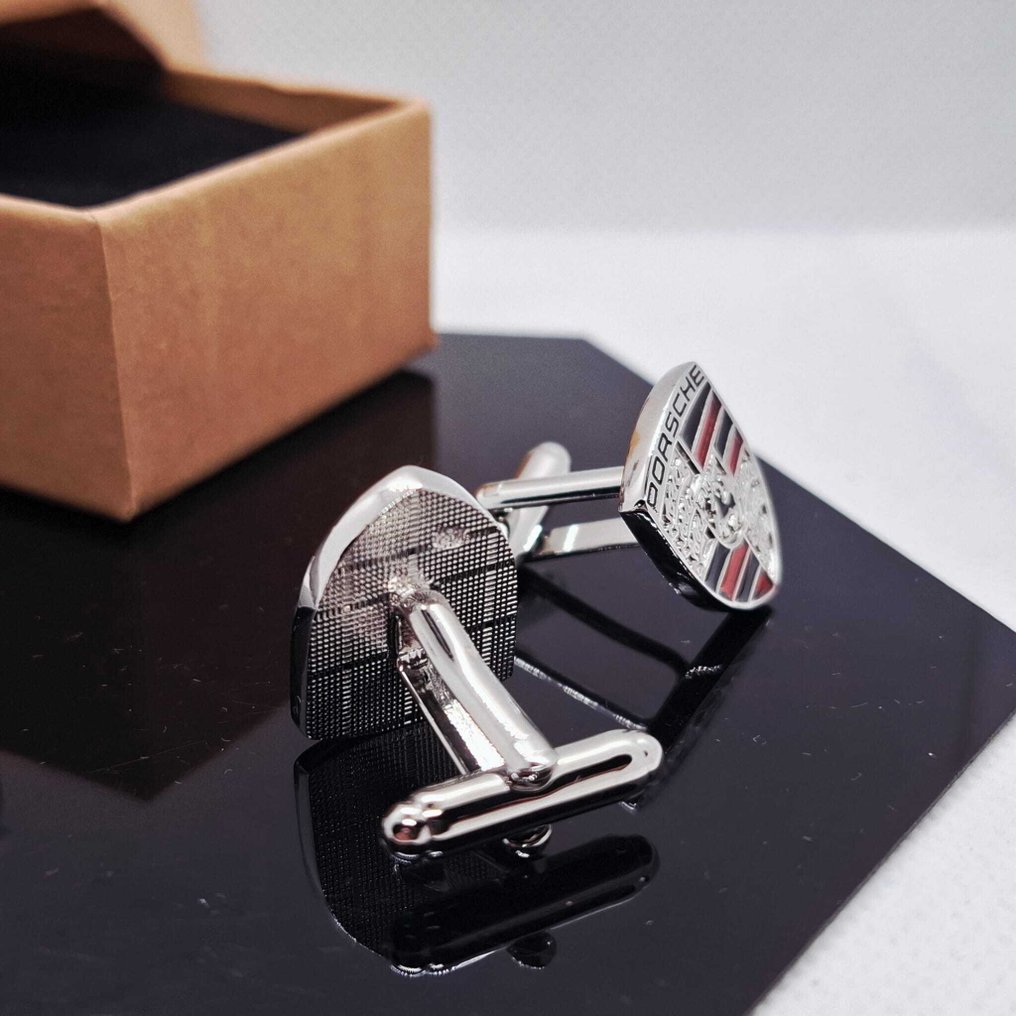 Laminated white gold (18k). - Cufflinks - Porsche #4.3