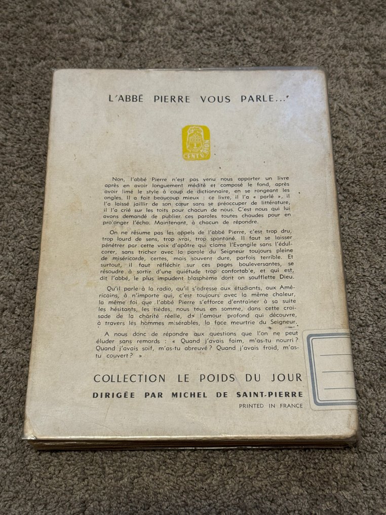 Abbé pierre - Livre signé Abbé Pierre - 1955 #4.3