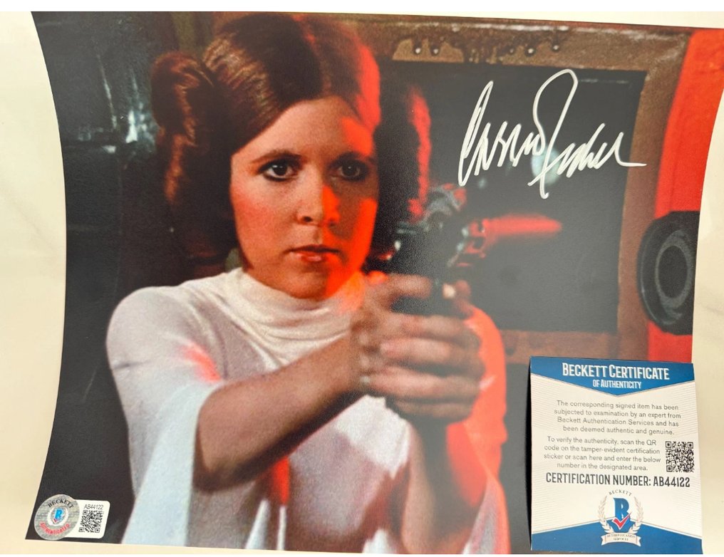 Star Wars, Carrie Fisher (+) as Princess Leia - Signed in Person - with beckett Certificate - Autograph, photo #1.0