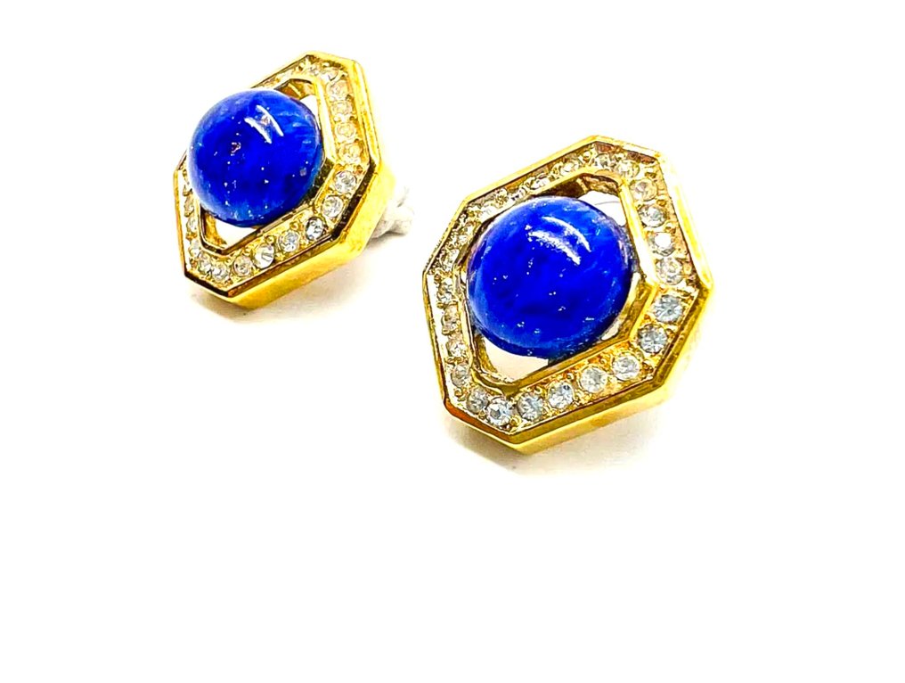Christian Dior - Lapislázuli - Bañado en oro - Pendientes - Pendientes con estilo statement #2.1