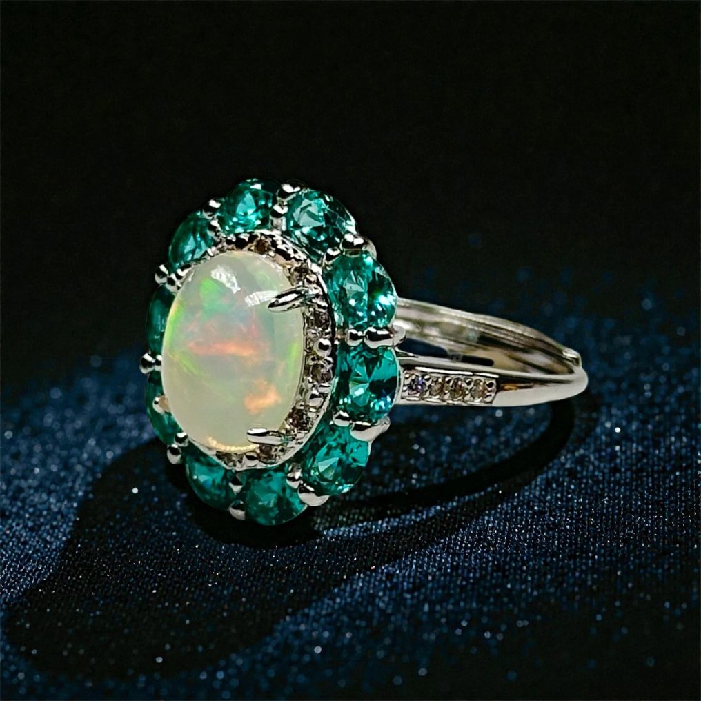 χωρίς τιμή ασφαλείας - Δαχτυλίδι Ασήμι 925 Οπάλιο - Τοπάζιο #1.0